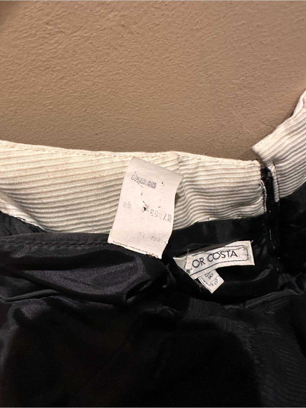 VTG 80s Victor Costa Strapless Peplum Dress Black White Trim Cocktail Mini XS - Picture 5 of 16